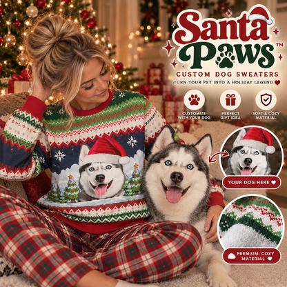🎄 Santa Paws™ Custom Christmas Sweater