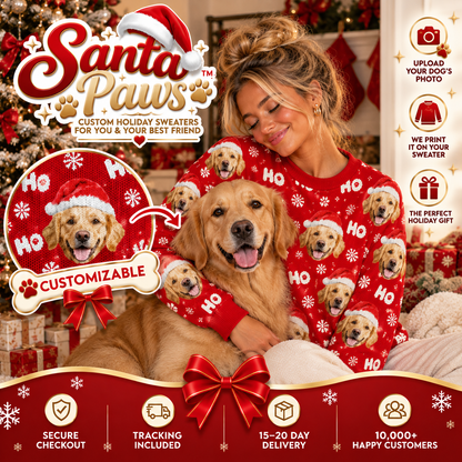 🎄 Santa Paws™ Custom Christmas Sweater